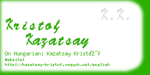 kristof kazatsay business card